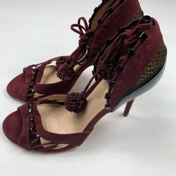 Paola Fabris Daido Heel Purple Pom Pom Wrap Ankle - Picture 6 of 13